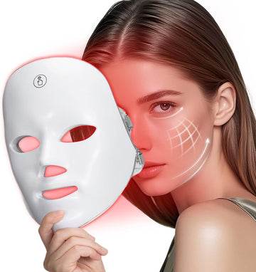Red Light Mask for Face, 7 Color Red Light Facial Masks, At-Home Facial Care Device, Portable, Cordless, and Rechargeable